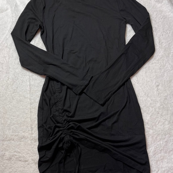 Outspoken Clothing Co. Black Mock Neck Tie Long Sleeve Dress - Picture 2 of 2